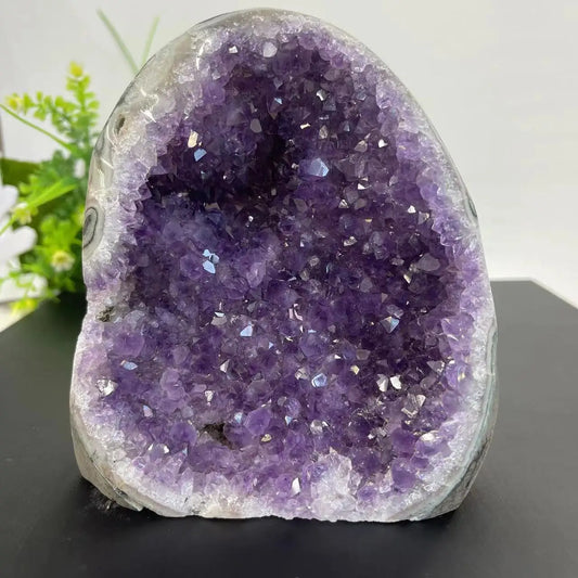 Natural Amethyst Crystal Cluster – Raw Quartz Geode from Uruguay for Spiritual Décor & Reiki Healing